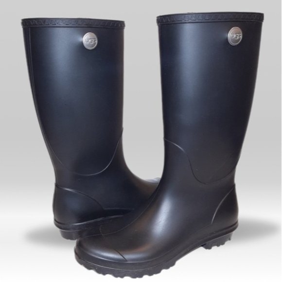 UGG Shoes - UGG Shelby Matte Rainboots Tall Waterproof Classic PVC Sheepskin Slip On